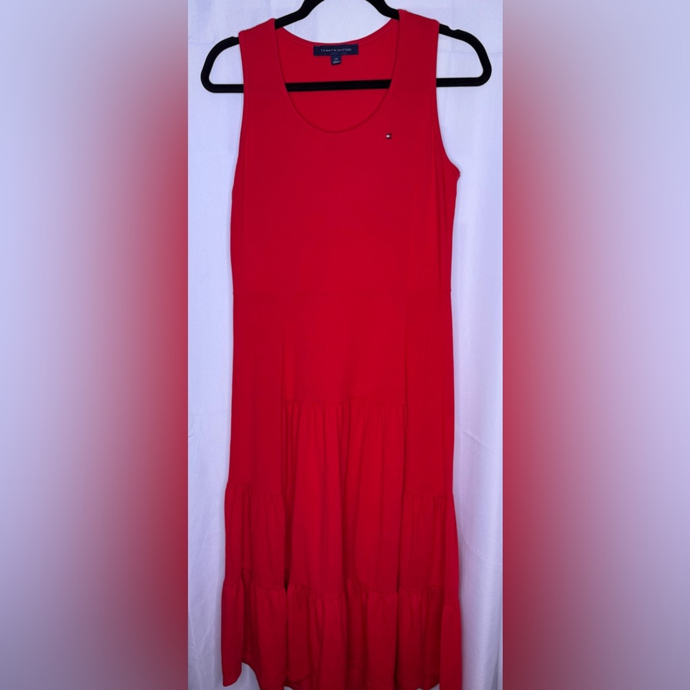Tommy Hilfiger red flowy maxi dress